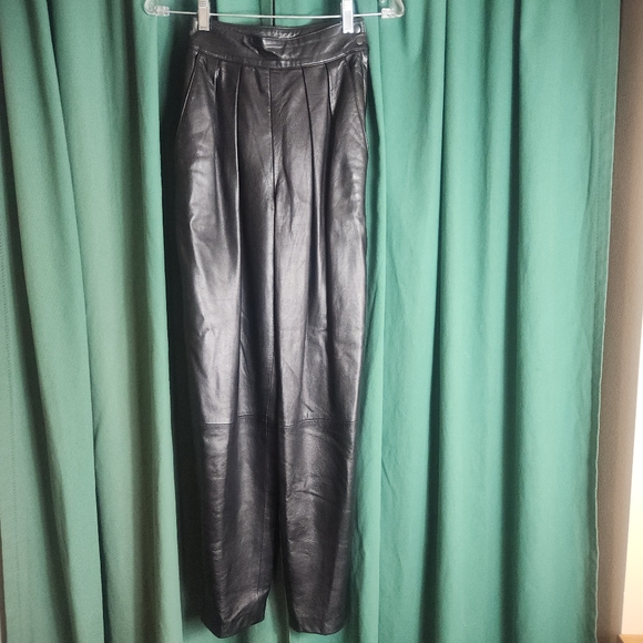 North Beach Leather Fully Lined Black Midi Dress and Matching Pants - Picture 10 of 13